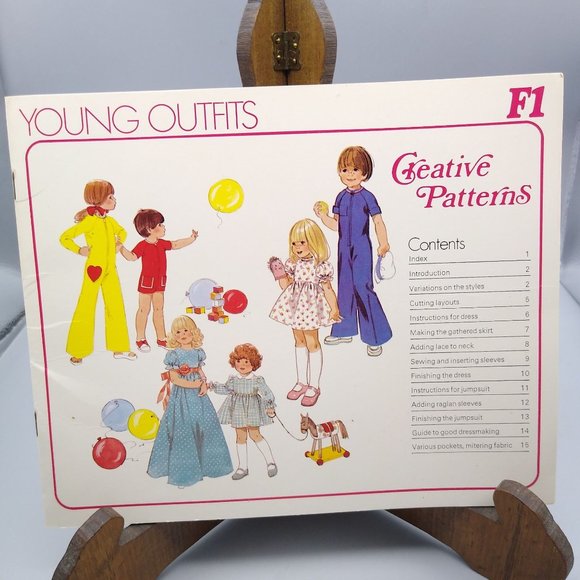 Vintage Sewing Creative Pattern F1 Young Outfits with Instruction Book 1970s - Picture 2 of 2